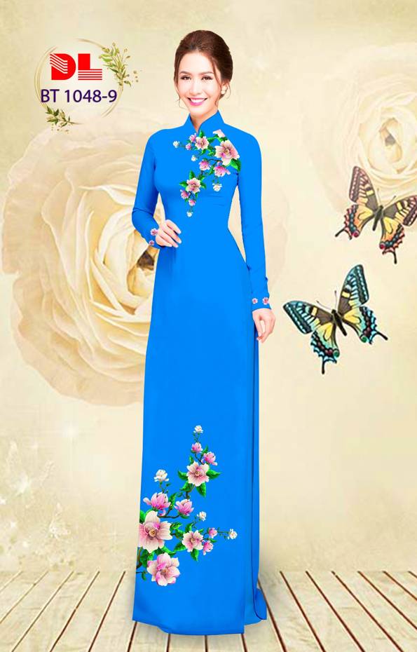 Vải Áo Dài Hoa In 3D Thiết Kế 2021 AD BT1048 44 Vải Áo Dài Hoa In 3D Thiết Kế 2021 AD BT1048