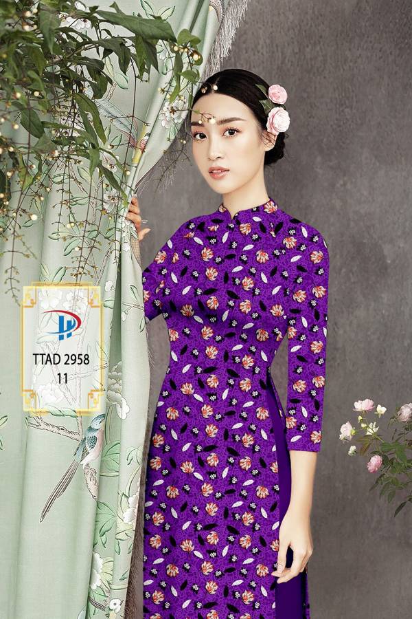 Vải Áo Dài Hoa Đều Kiểu Mới AD TTAD2958