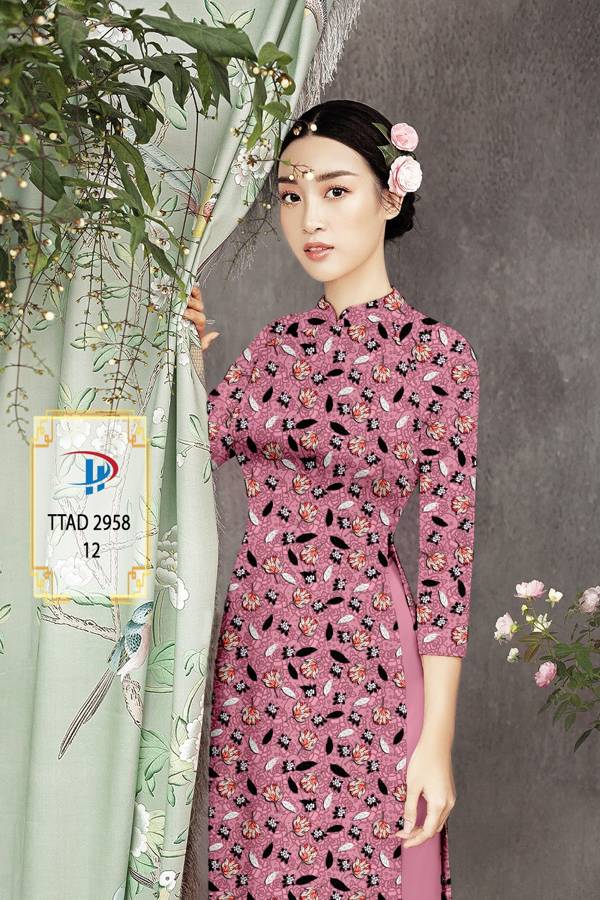 Vải Áo Dài Hoa Đều Kiểu Mới AD TTAD2958