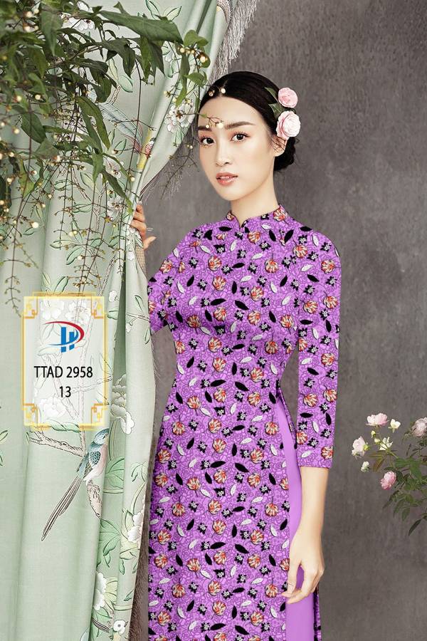 Vải Áo Dài Hoa Đều Kiểu Mới AD TTAD2958