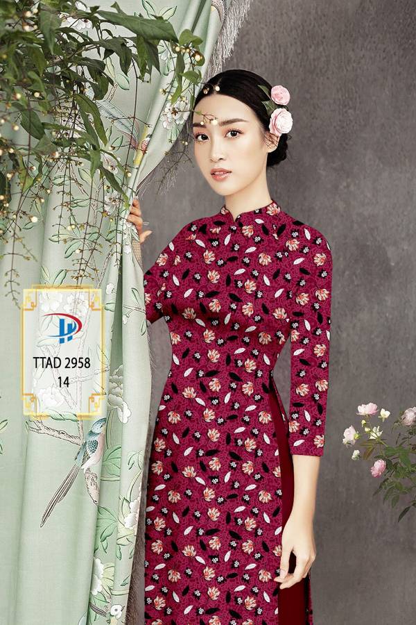 Vải Áo Dài Hoa Đều Kiểu Mới AD TTAD2958