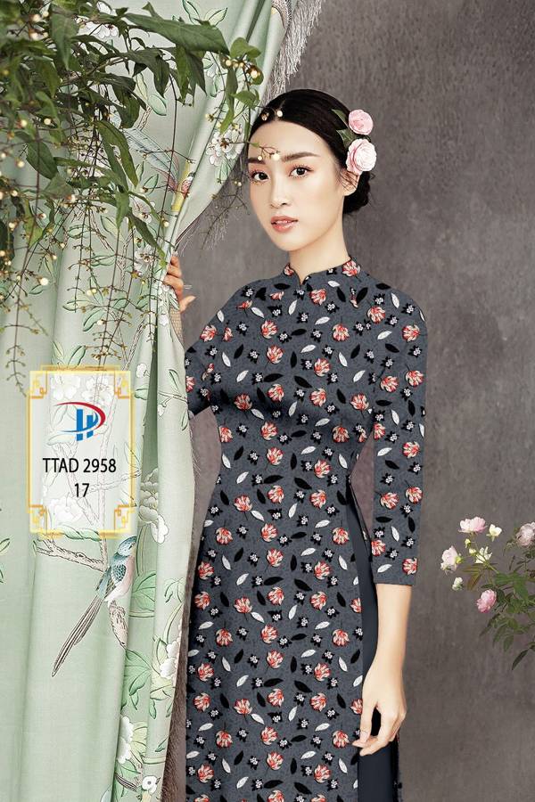 Vải Áo Dài Hoa Đều Kiểu Mới AD TTAD2958