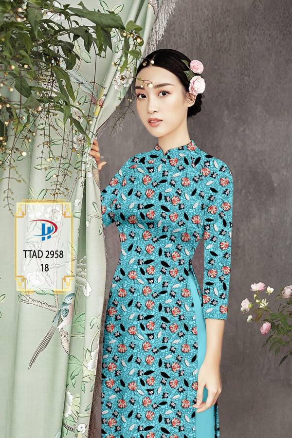 Vải Áo Dài Hoa Đều Kiểu Mới AD TTAD2958