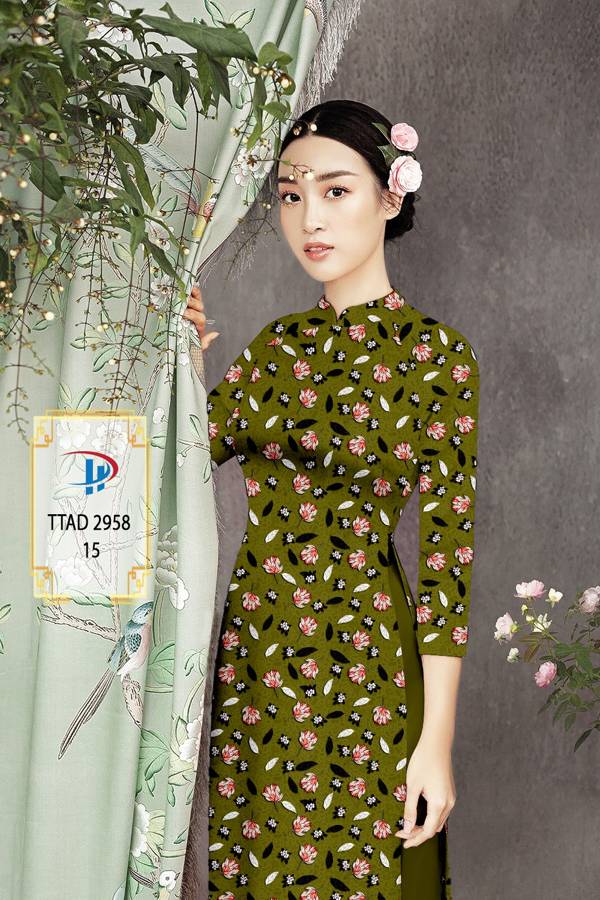 Vải Áo Dài Hoa Đều Kiểu Mới AD TTAD2958