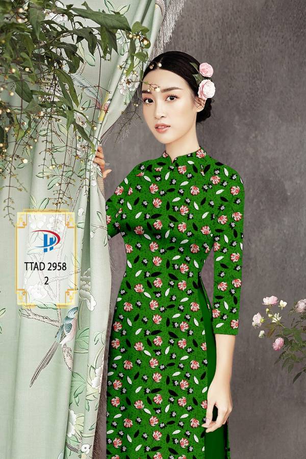 Vải Áo Dài Hoa Đều Kiểu Mới AD TTAD2958