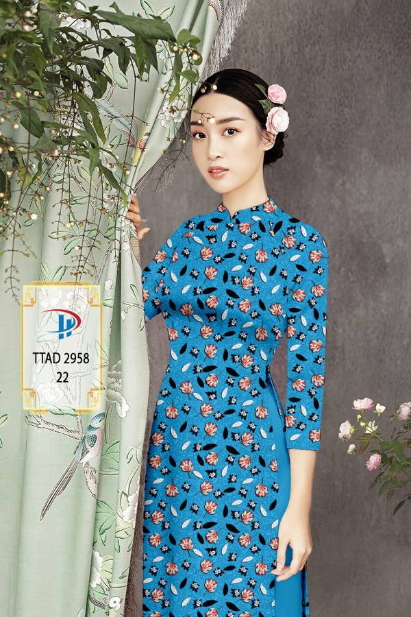 Vải Áo Dài Hoa Đều Kiểu Mới AD TTAD2958