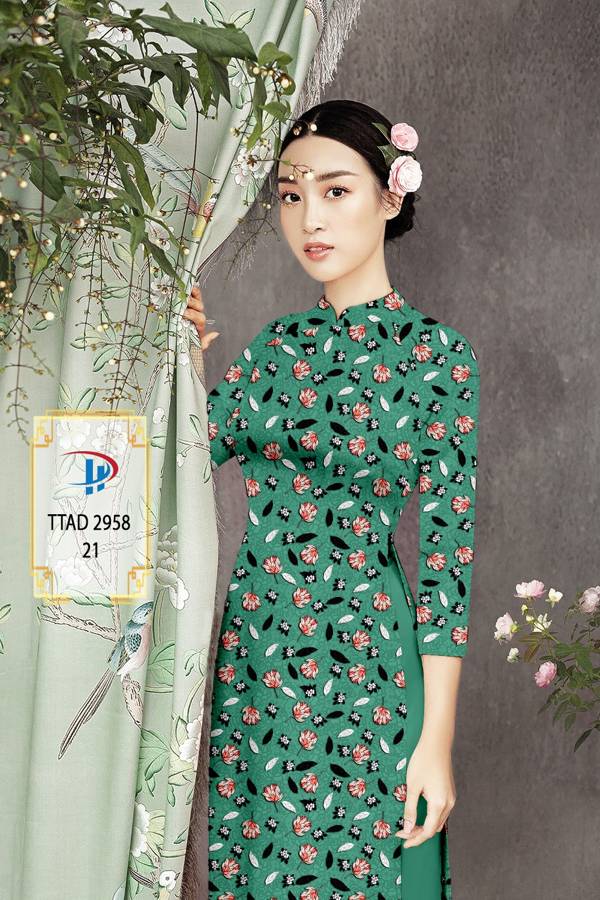 Vải Áo Dài Hoa Đều Kiểu Mới AD TTAD2958