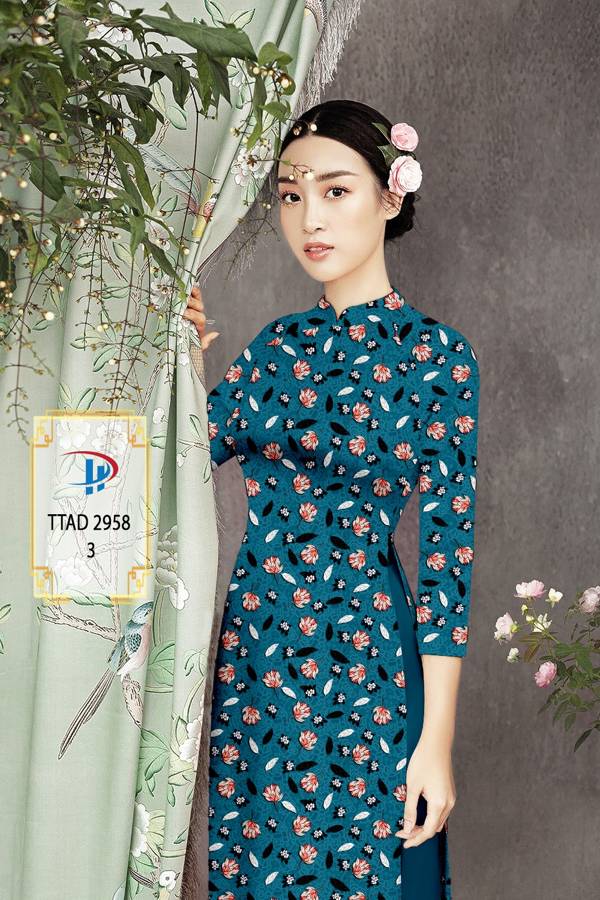 Vải Áo Dài Hoa Đều Kiểu Mới AD TTAD2958