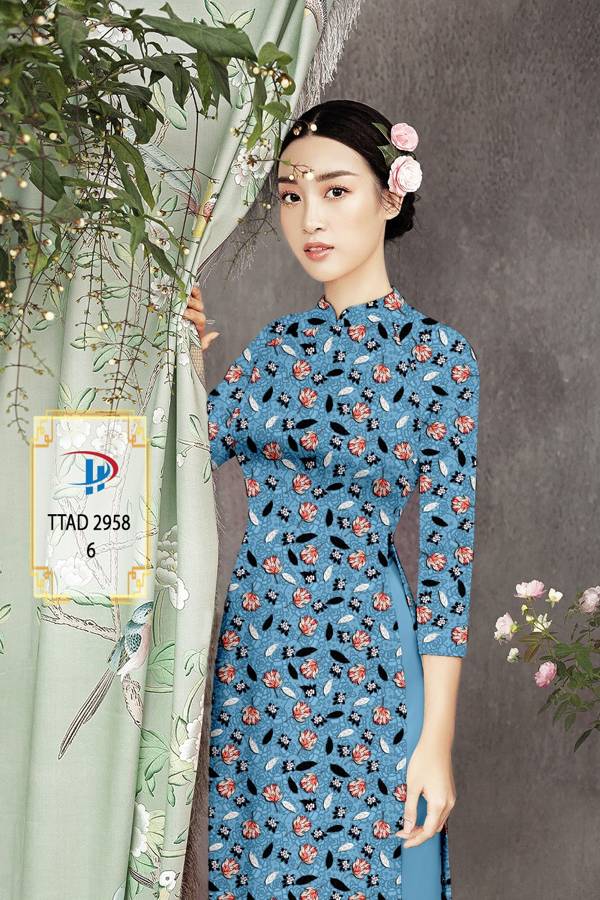 Vải Áo Dài Hoa Đều Kiểu Mới AD TTAD2958