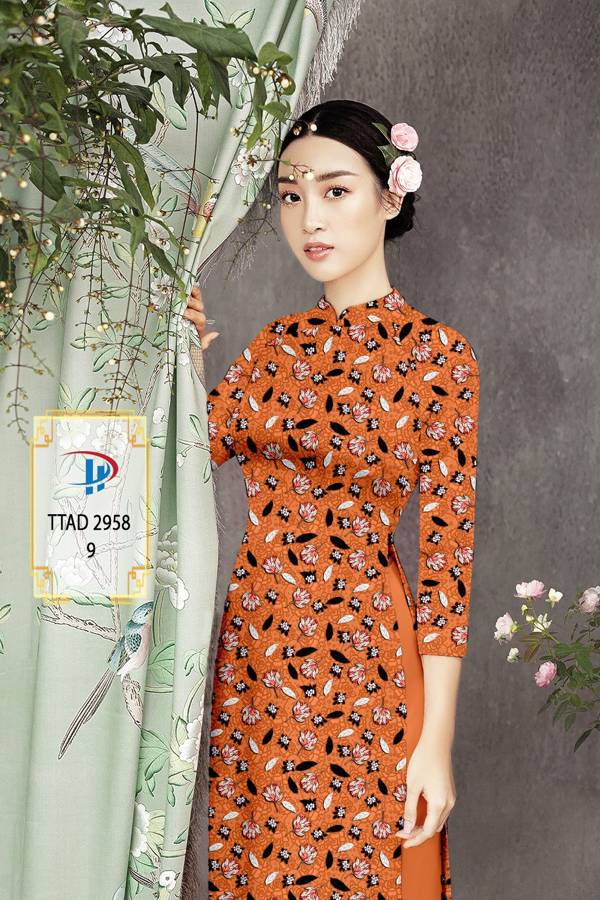 Vải Áo Dài Hoa Đều Kiểu Mới AD TTAD2958