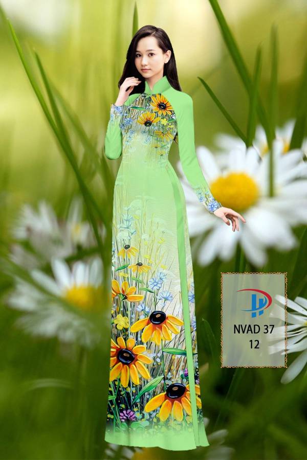 Vải Áo Dài Hoa Hướng Dương Kiểu Mới AD NVAD37