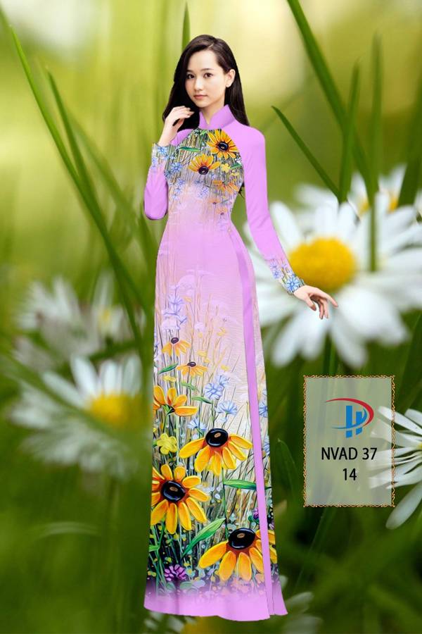 Vải Áo Dài Hoa Hướng Dương Kiểu Mới AD NVAD37
