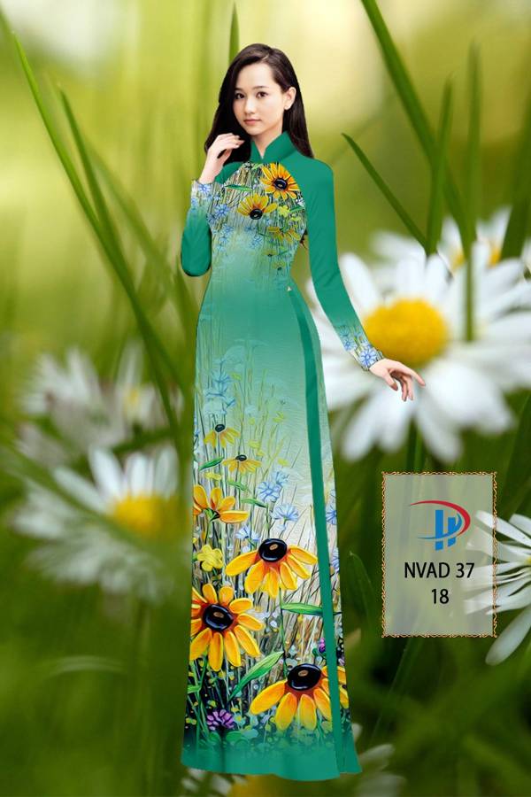 Vải Áo Dài Hoa Hướng Dương Kiểu Mới AD NVAD37