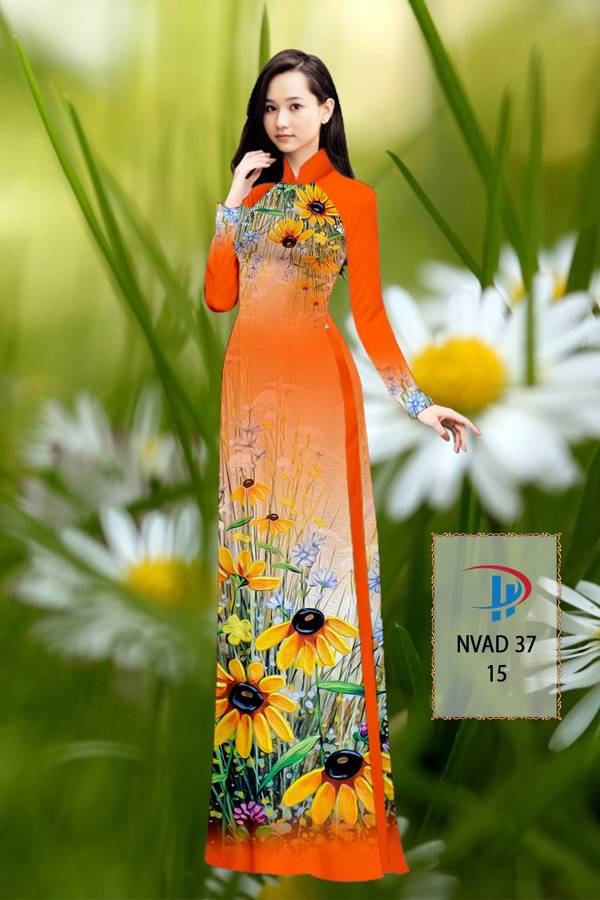 Vải Áo Dài Hoa Hướng Dương Kiểu Mới AD NVAD37