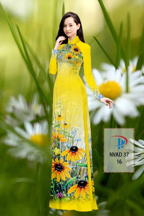 Vải Áo Dài Hoa Hướng Dương Kiểu Mới AD NVAD37