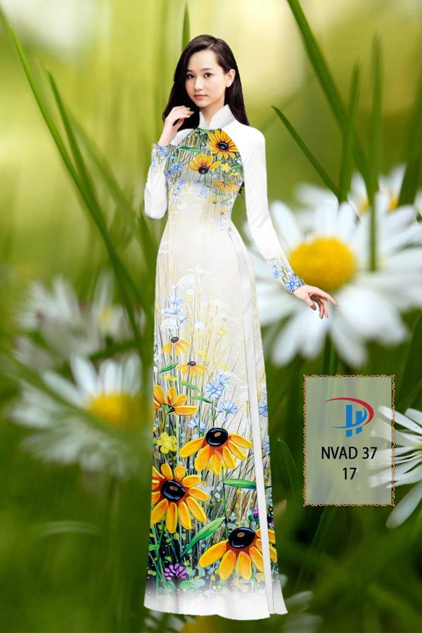 Vải Áo Dài Hoa Hướng Dương Kiểu Mới AD NVAD37