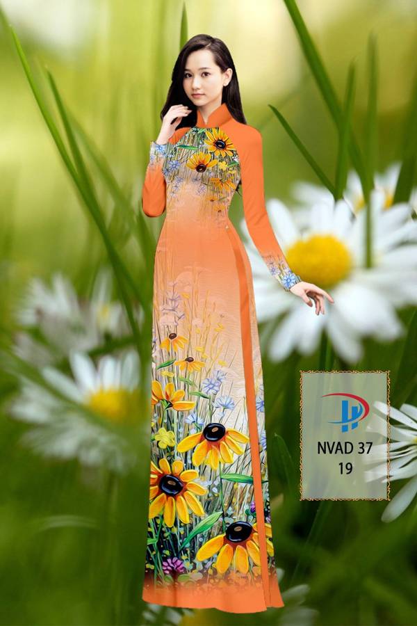 Vải Áo Dài Hoa Hướng Dương Kiểu Mới AD NVAD37