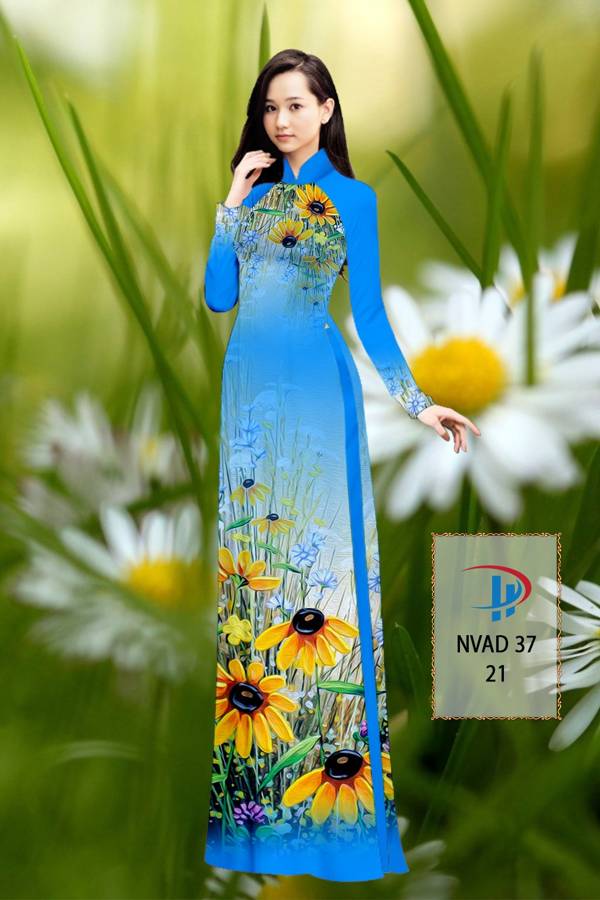 Vải Áo Dài Hoa Hướng Dương Kiểu Mới AD NVAD37