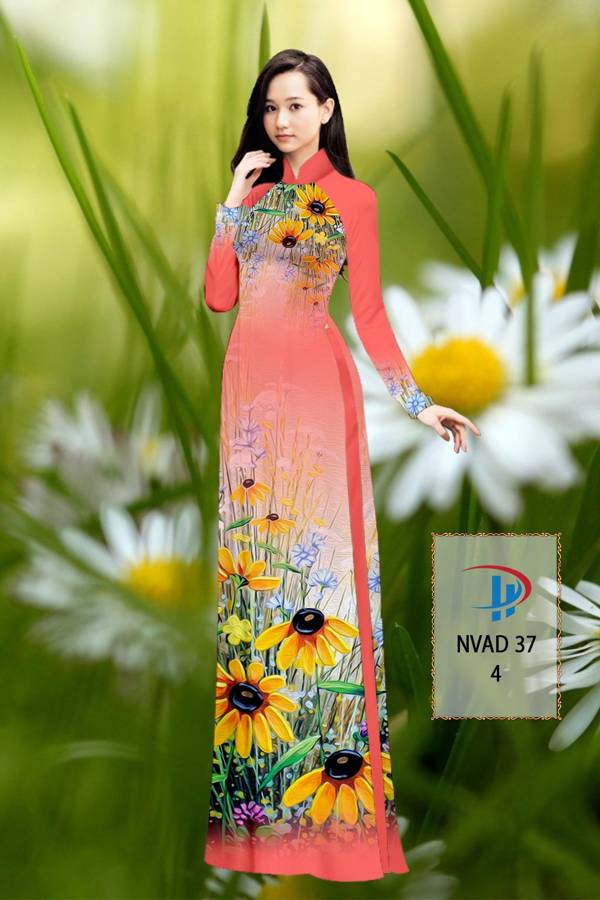 Vải Áo Dài Hoa Hướng Dương Kiểu Mới AD NVAD37