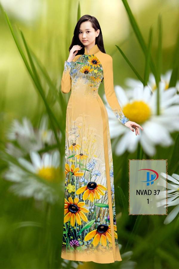 Vải Áo Dài Hoa Hướng Dương Kiểu Mới AD NVAD37