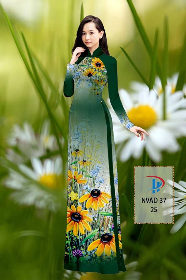 Vải Áo Dài Hoa Hướng Dương Kiểu Mới AD NVAD37