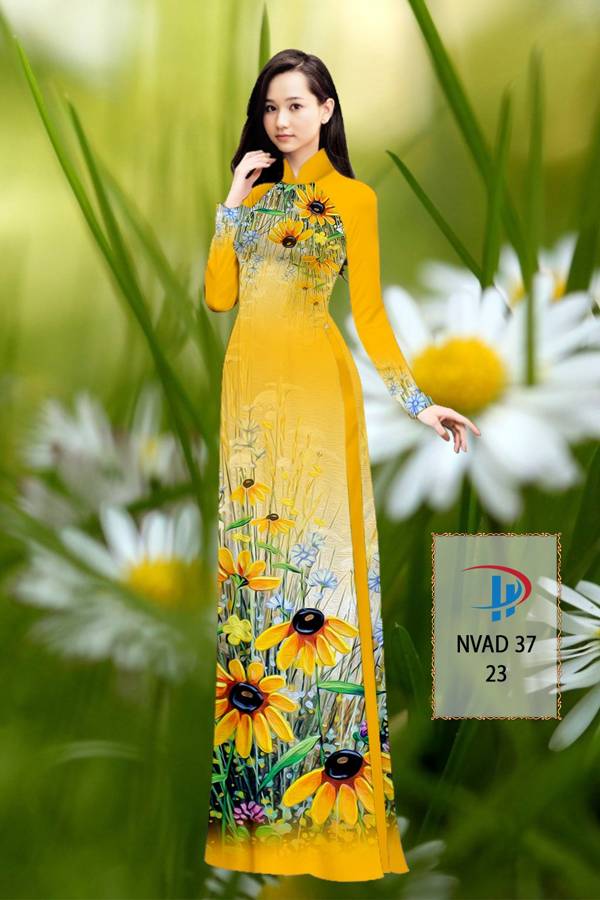 Vải Áo Dài Hoa Hướng Dương Kiểu Mới AD NVAD37