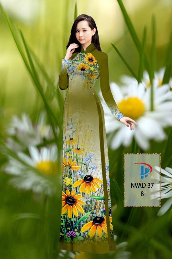 Vải Áo Dài Hoa Hướng Dương Kiểu Mới AD NVAD37