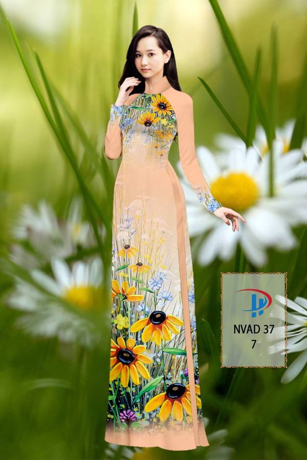 Vải Áo Dài Hoa Hướng Dương Kiểu Mới AD NVAD37