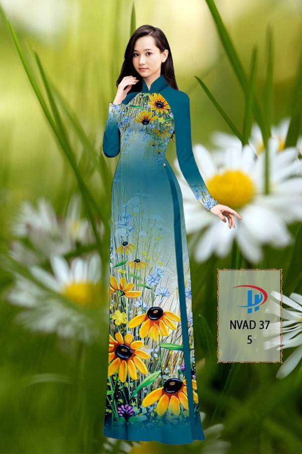 Vải Áo Dài Hoa Hướng Dương Kiểu Mới AD NVAD37
