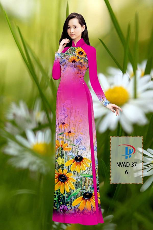Vải Áo Dài Hoa Hướng Dương Kiểu Mới AD NVAD37