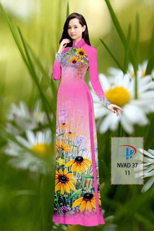 Vải Áo Dài Hoa Hướng Dương Kiểu Mới AD NVAD37