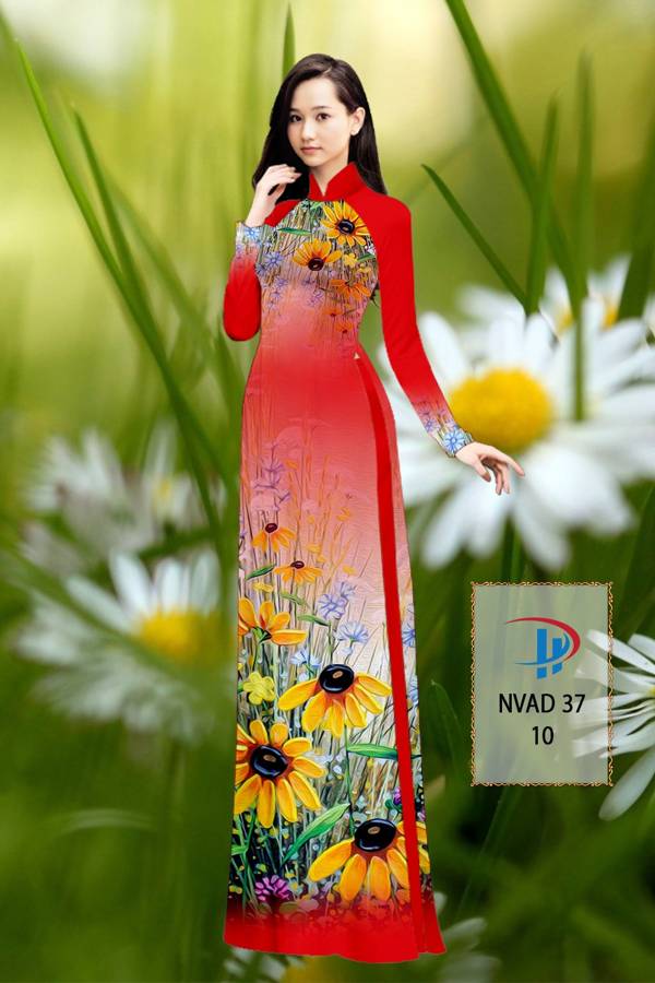 Vải Áo Dài Hoa Hướng Dương Kiểu Mới AD NVAD37