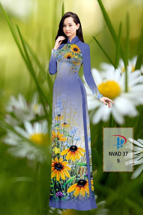 Vải Áo Dài Hoa Hướng Dương Kiểu Mới AD NVAD37