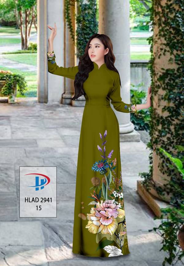 Vải Áo Dài Hoa In 3D Mới Ra AD HLAD2941 53 Vải Áo Dài Hoa In 3D Mới Ra AD HLAD2941