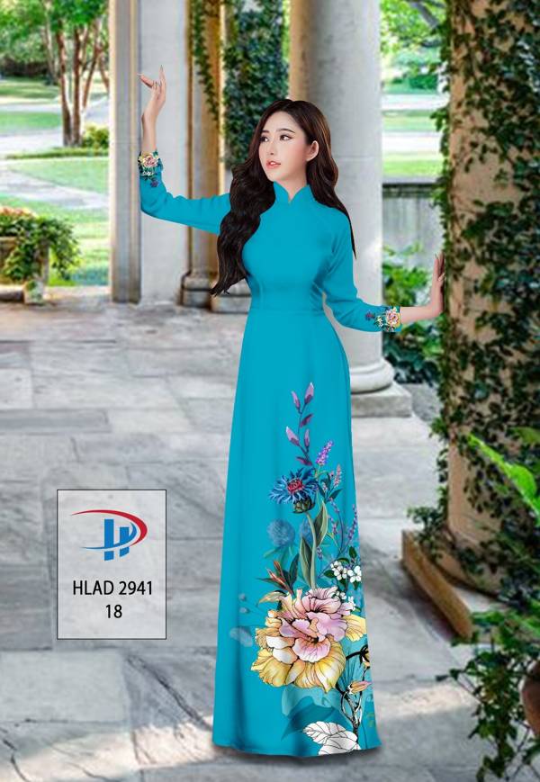 Vải Áo Dài Hoa In 3D Mới Ra AD HLAD2941 56 Vải Áo Dài Hoa In 3D Mới Ra AD HLAD2941