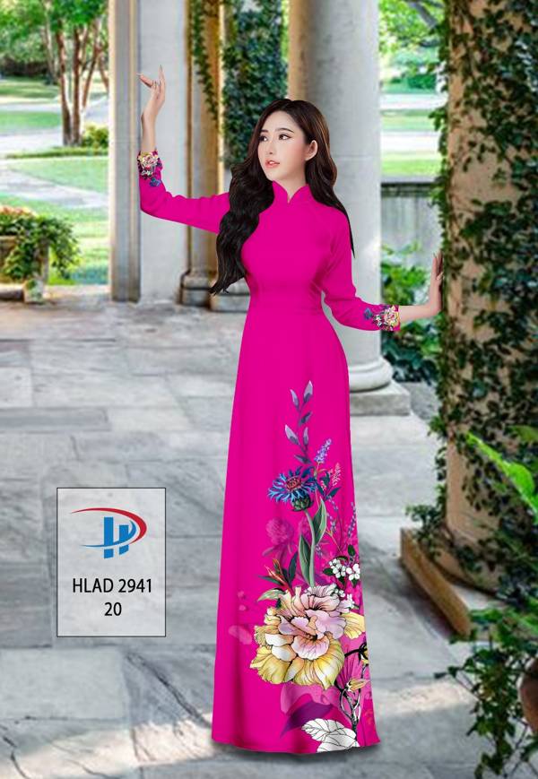 Vải Áo Dài Hoa In 3D Mới Ra AD HLAD2941 58 Vải Áo Dài Hoa In 3D Mới Ra AD HLAD2941