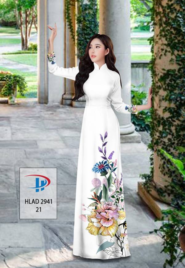 Vải Áo Dài Hoa In 3D Mới Ra AD HLAD2941 59 Vải Áo Dài Hoa In 3D Mới Ra AD HLAD2941