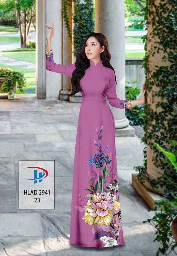 Vải Áo Dài Hoa In 3D Mới Ra AD HLAD2941 61 Vải Áo Dài Hoa In 3D Mới Ra AD HLAD2941