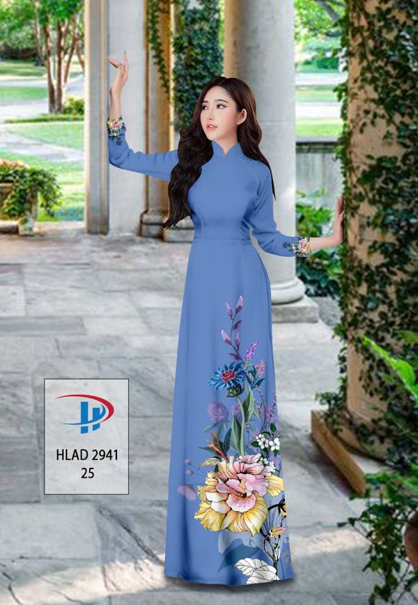 Vải Áo Dài Hoa In 3D Mới Ra AD HLAD2941 64 Vải Áo Dài Hoa In 3D Mới Ra AD HLAD2941