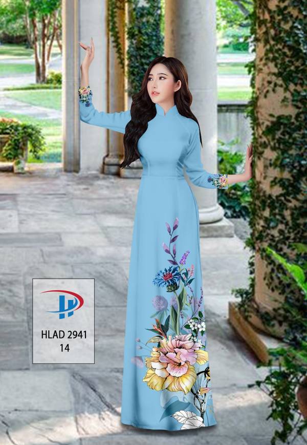 Vải Áo Dài Hoa In 3D Mới Ra AD HLAD2941 76 Vải Áo Dài Hoa In 3D Mới Ra AD HLAD2941