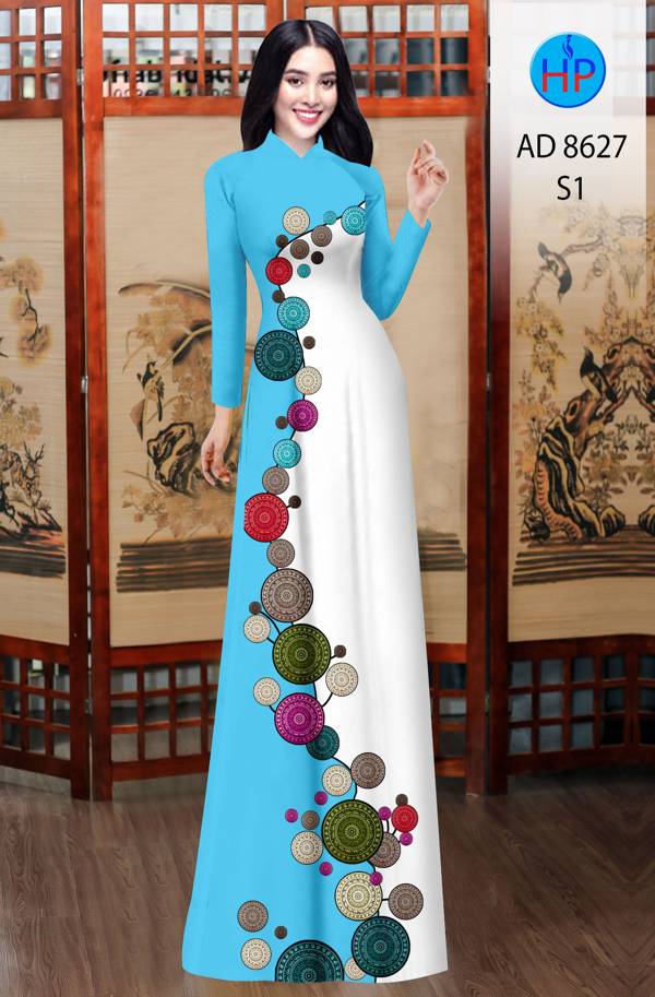 Vải Áo Dài Hoa Văn Mới Ra AD 8627