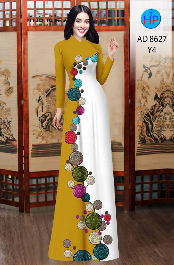 Vải Áo Dài Hoa Văn Mới Ra AD 8627