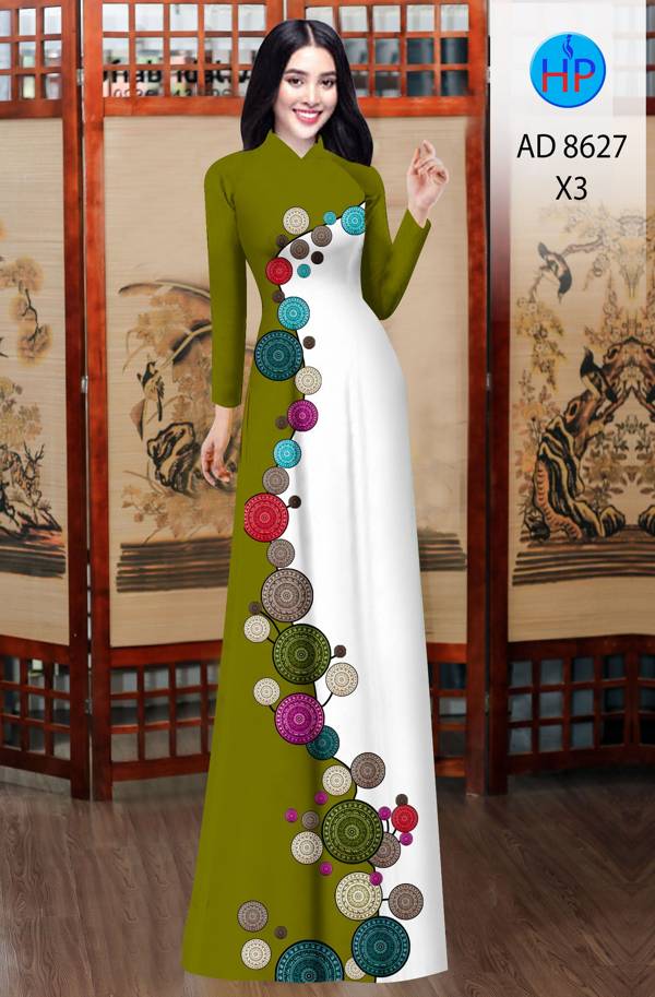 Vải Áo Dài Hoa Văn Mới Ra AD 8627