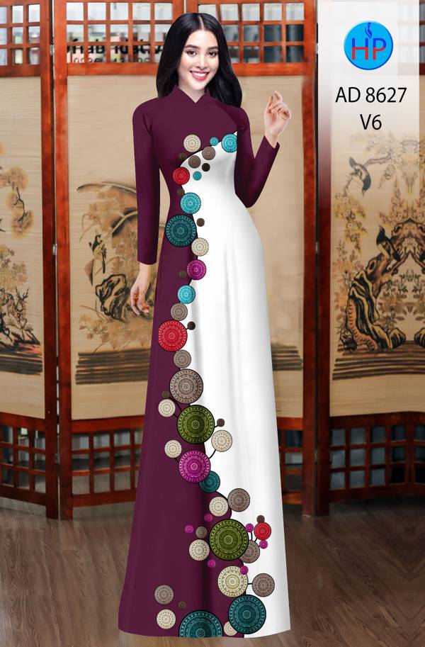 Vải Áo Dài Hoa Văn Mới Ra AD 8627