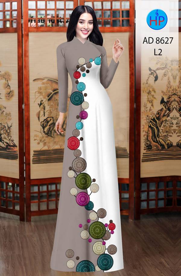 Vải Áo Dài Hoa Văn Mới Ra AD 8627