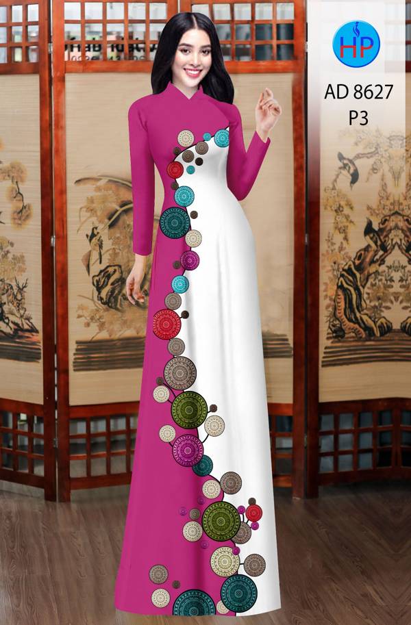 Vải Áo Dài Hoa Văn Mới Ra AD 8627