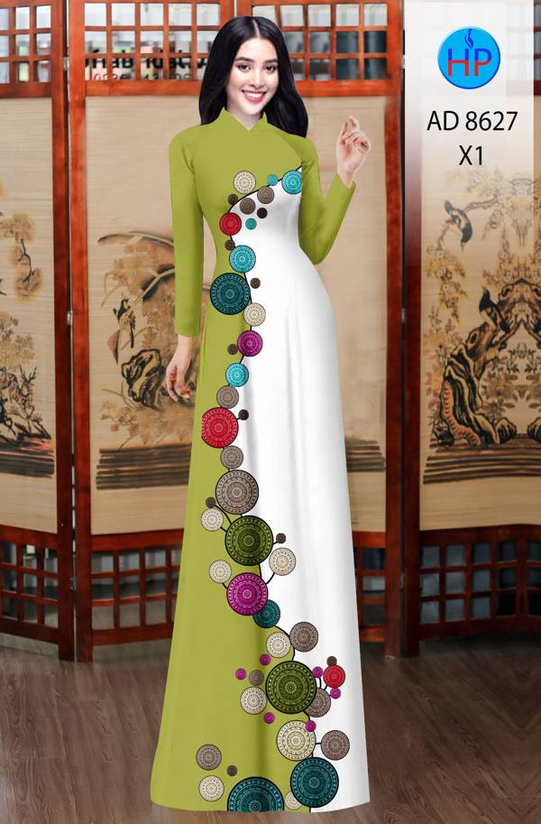 Vải Áo Dài Hoa Văn Mới Ra AD 8627