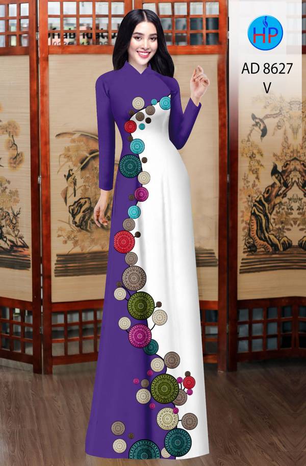 Vải Áo Dài Hoa Văn Mới Ra AD 8627
