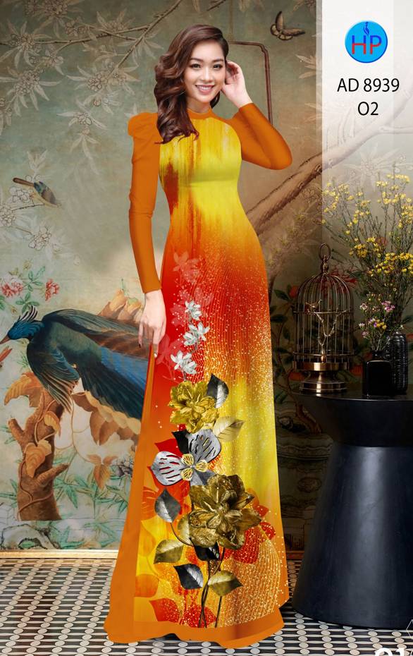 Vải Áo Dài Hoa In 3D Mới Ra AD 8939 40 Vải Áo Dài Hoa In 3D Mới Ra AD 8939