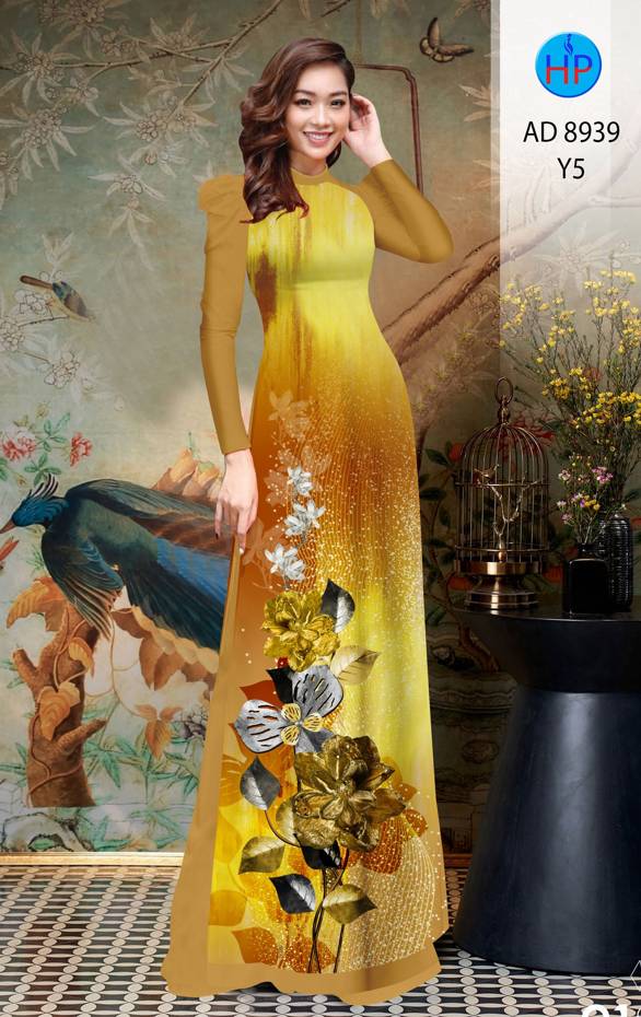 Vải Áo Dài Hoa In 3D Mới Ra AD 8939 39 Vải Áo Dài Hoa In 3D Mới Ra AD 8939